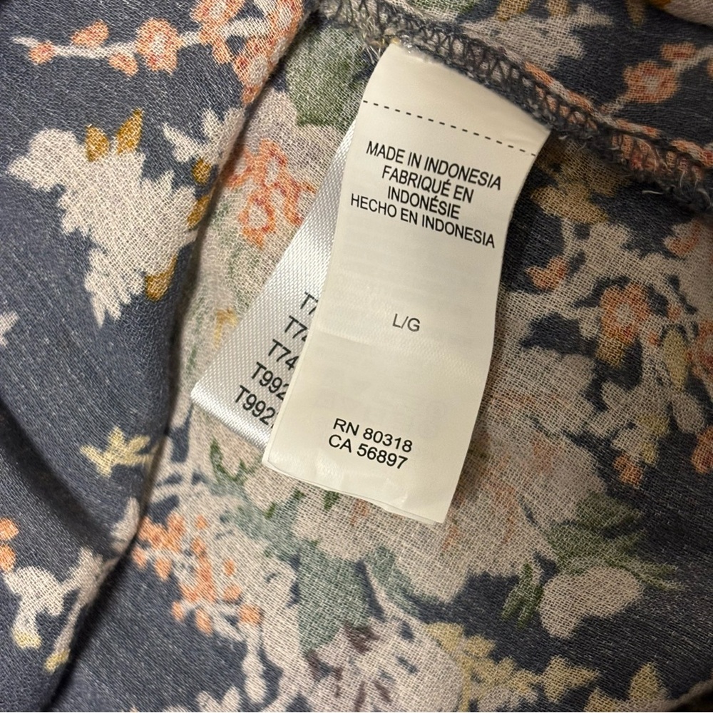 Lucky Brand Floral Tie-Waist Blouse - Size Large - Picture 11 of 15
